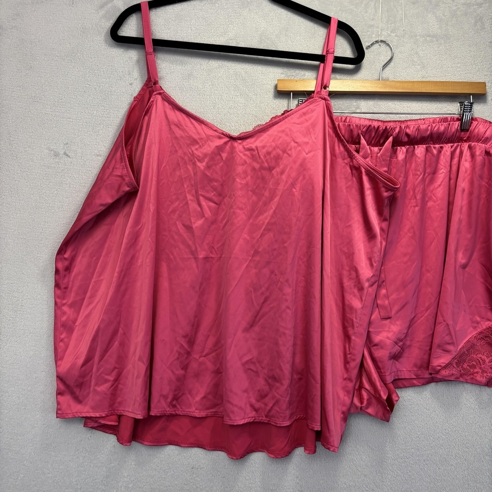 Torrid Sleep Pajama Set Womens 3X Cami Top 4X Shorts Pink Satin Plus Sleepwear - Picture 8 of 15